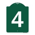 Amistad 18 x 24 in. Designer Series Sign - Sign with Number 4, Green & White AM2180321